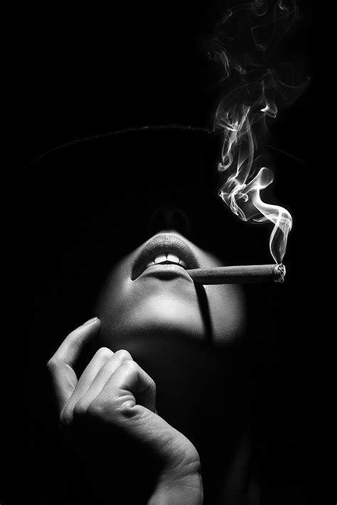 Image tagged with smoking woman, black and white, anna。